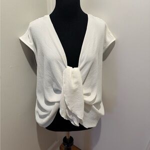 Zara White Tie-Front Top Size 4